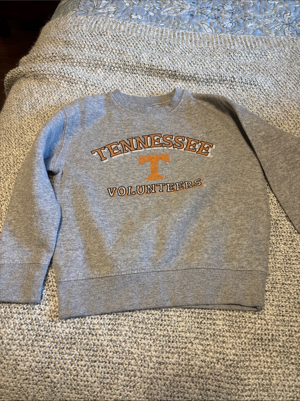 Tennessee Volunteers Youth Gray Sweatshirt with Orange Logo
